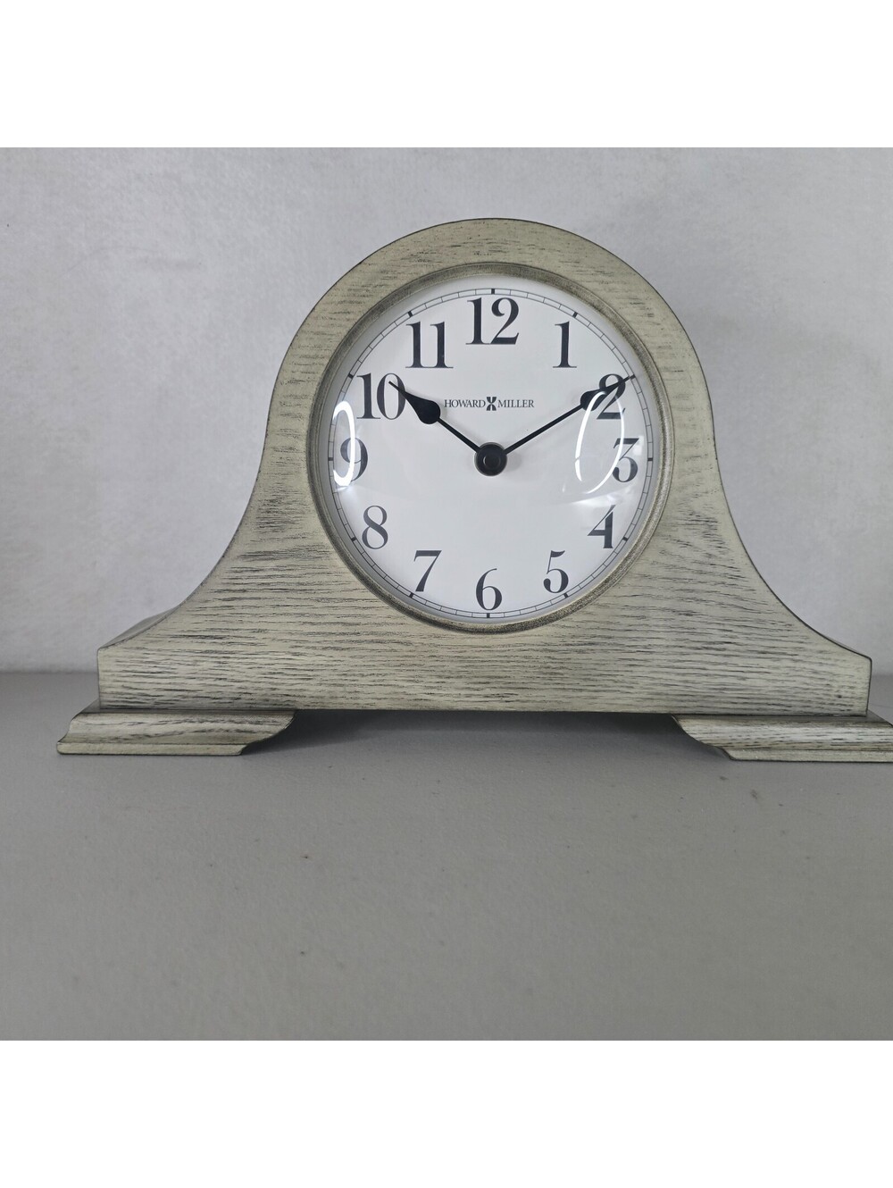 Howard Miller Emma 635-213 Non-Chiming Gray Mantel Clock Traditional Tambour